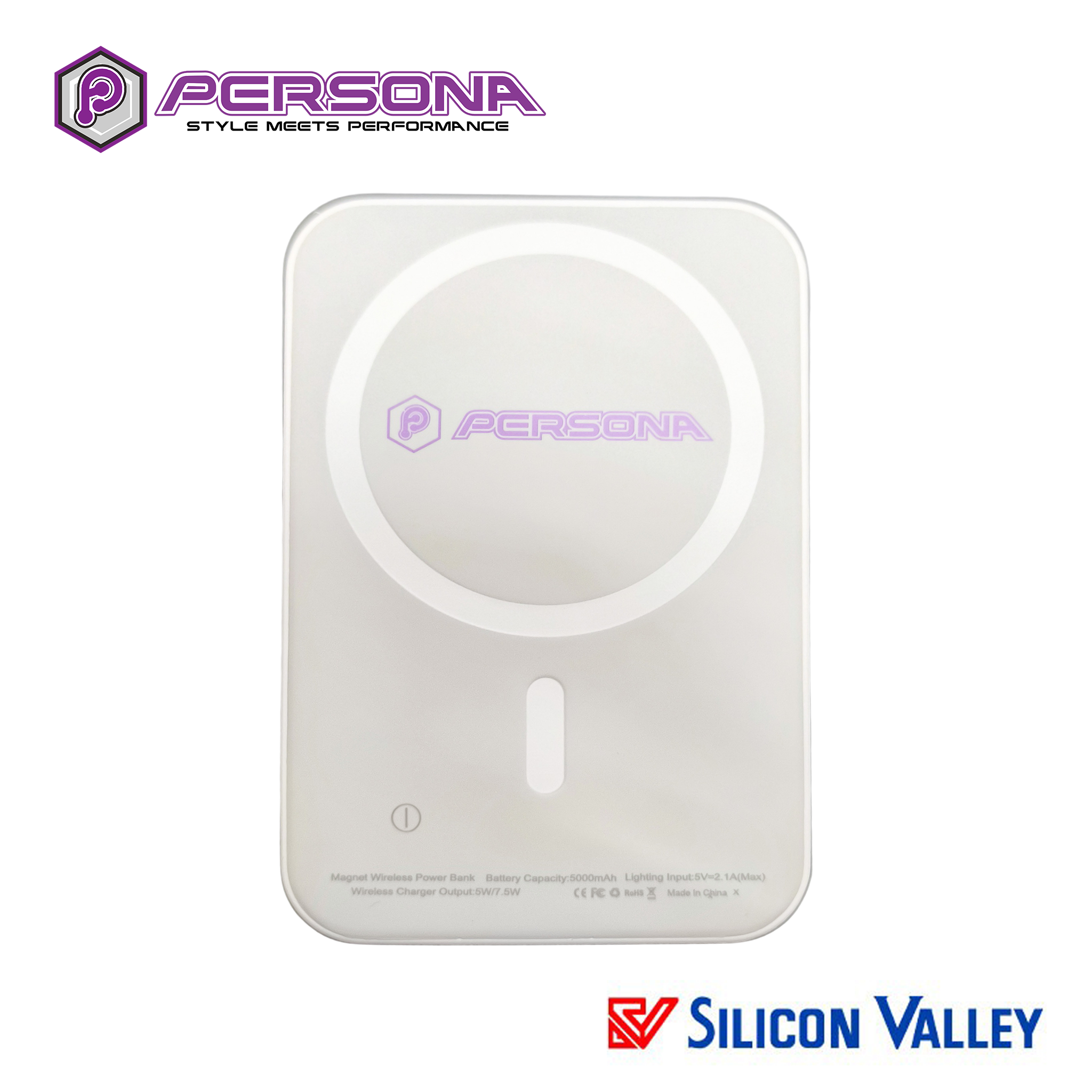 Persona PB5105 copy Persona PB5105 5000mah Magnetic Powerbank - White - Image 1